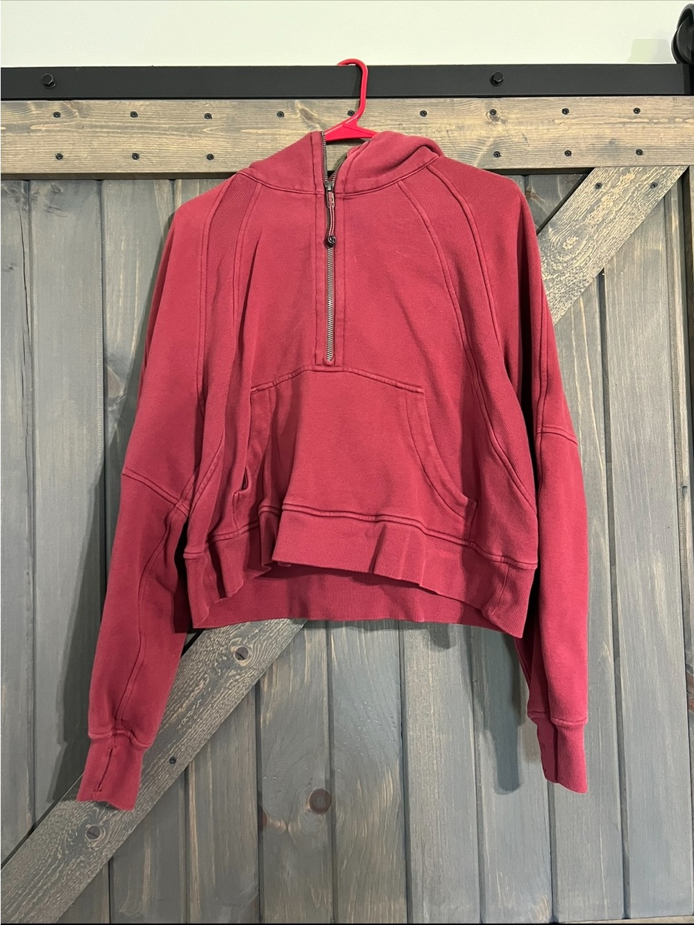 Lululemon  Half-Zip Hooded Pullover Sweatshirt - Red